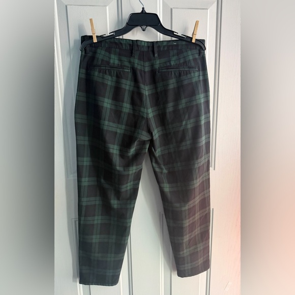 ZARA Men’s Pants Tartan Plaid Slim Chino Green Black Size 32 - Picture 4 of 12